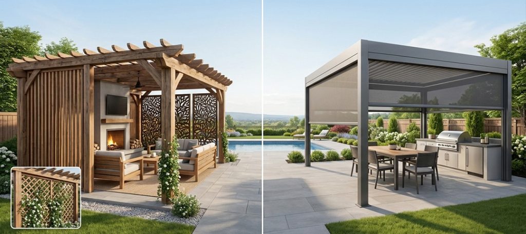 Pergola Privacy Screens vs. ZIP Tracks